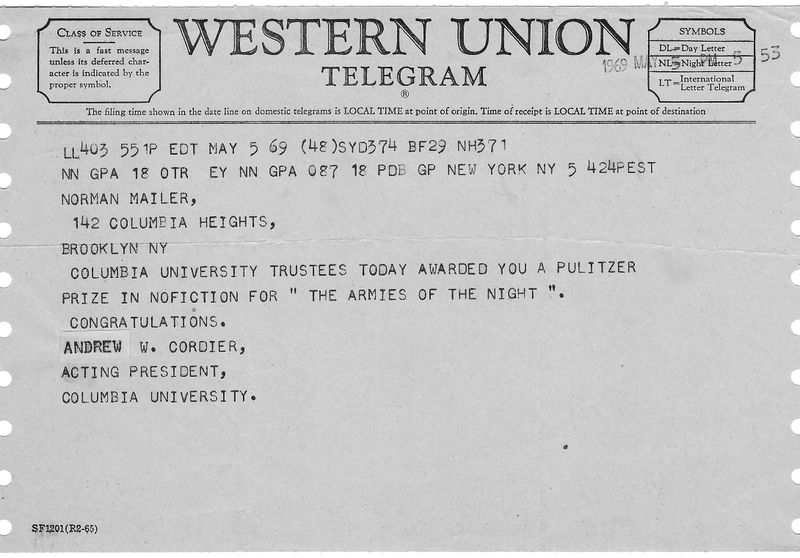 File:1969-Puliter Prize notification.jpg