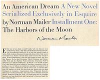 Title and opening paragraph of the first installment of An American Dream in Esquire, January 1964.