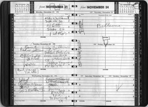 Several days after he stabbed his wife, Adele, in the early morning hours of 20 November 1960, Mailer was committed to Bellevue Hospital for observation. The entries in his appointment book for the week of November 21–27 include an interview with Mike Wallace a few days before Mailer entered Bellevue.