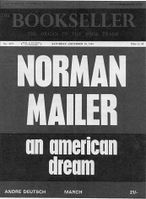 Cover of the British trade journal, The Bookseller, 26 December 1964, featuring the forthcoming British edition of An American Dream, published by Andre Deutsch.