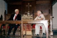 Plimpton and Mailer at the James Jones Society conference in Paris, 1999.