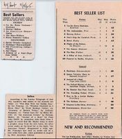 Best Seller list in New York Times, April 15, 1965, showing the novel in No. 3 position and in No. 5 position in the London edition.