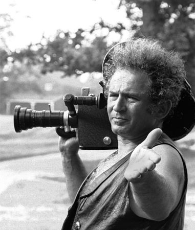 Norman Mailer with camera on set of Maidstone, Long Island 1968 © Daniel Kramer.