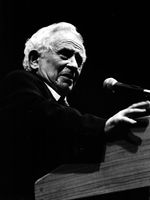 Norman Mailer at Wilkes University commencement. Credit: Curtis Salonick.