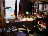 Norman Mailer's desk in Provincetown, 2008. Photo by Donna Pedro Lennon.